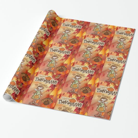 Cadeau Papier à envelopper Thanksgiving (Déroulé)