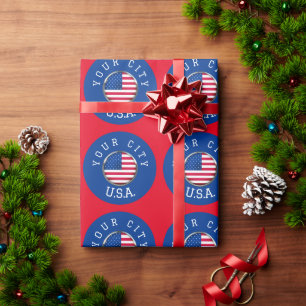 Cadeau Papier à envelopper - USA Personnalisé - Ajouter u