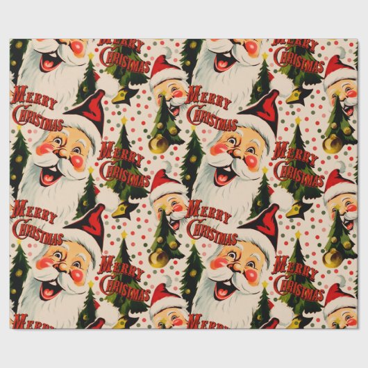 Cadeau Papier à envelopper Vintage rétro Rire Santas (Couture)