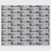 Cadeau Papier à grange rouge et papier d'enveloppement de (Plat)