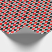 Cadeau Papier à Jacquard rouge, noir et gris (Coin)