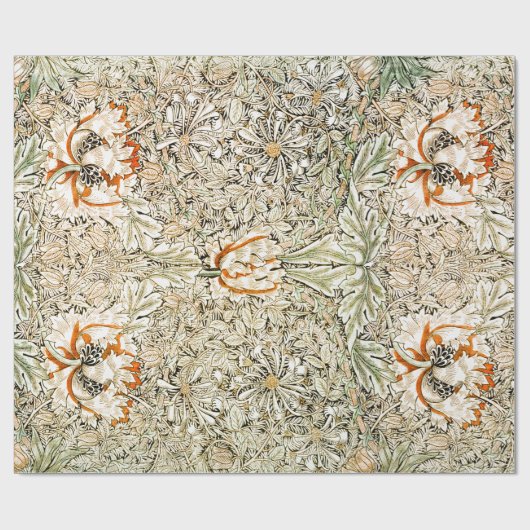 CADEAU PAPIER À LAVAGE : WILLIAM MORRIS : HONEYSUCKLE (Plat)