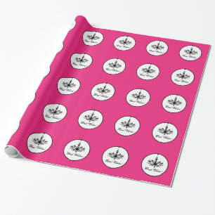 Cadeau Papier à lustre blanc rose noir