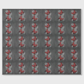 Cadeau Papier à Mariage à papillon rustique rouge (Plat)