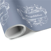 Cadeau Papier à Mariage bleu roux (Coin rond)