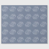 Cadeau Papier à Mariage bleu roux (Plat)
