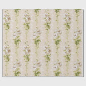 Cadeau Papier à Mariage vintage blanc de pavot (Plat)