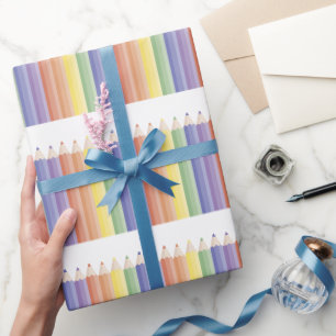 Cadeau Papier à Motif à crayon coloré mignon