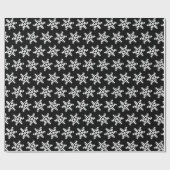 Cadeau Papier à Motif à flocon de neige noir et blanc (Plat)