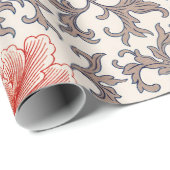 Cadeau Papier à motif chinois floral (Coin rond)