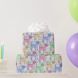 Cadeau Papier à Motif coloré du Chihuahua Lover