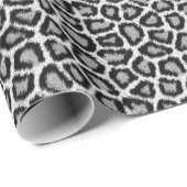 Cadeau Papier à Motif de farine de léopard de neige (Coin rond)