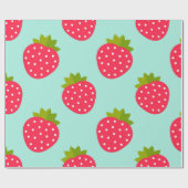 Cadeau Papier à motif de fraises (Plat)