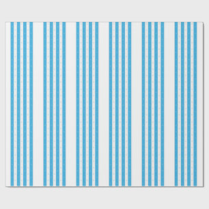 Cadeau Papier à motif flocon de neige à rayure bleue pour