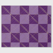 Cadeau Papier à motif géométrique violet or (Plat)