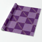 Cadeau Papier à motif géométrique violet or (Déroulé)