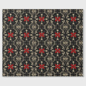Cadeau Papier à Motif gothique noir et rouge (Plat)