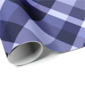 Cadeau Papier à Motif plaid bleu de la marine tendance (Coin rond)