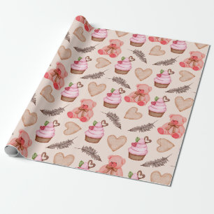 Cadeau Papier à Motif pour ours en peluche