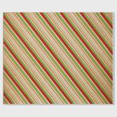 Cadeau Papier à Motif rayé vert rouge (Plat)