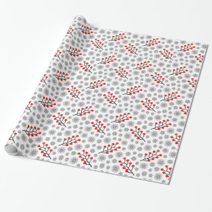 Cadeau Papier à Motif rouge gris scandinave