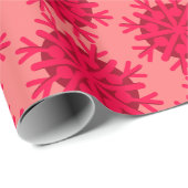 Cadeau Papier à Motif rouge Snowflake (Coin rond)