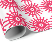 Cadeau Papier à Motif rouge Snowflake (Coin rond)