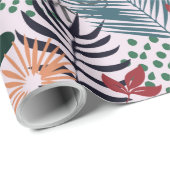 Cadeau Papier à Motif tropical floral (Coin rond)
