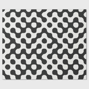 Cadeau Papier à motifs points noir et blanc du milieu du