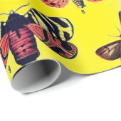 Cadeau Papier à papier d'enveloppement de papillons et de (Coin rond)