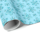 Cadeau PAPIER À REPASSER Bleu-Snowflakes-GIFT (Coin rond)