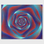 Cadeau Papier à Rose à spirale rouge et blues (Plat)