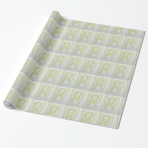 Cadeau Papier à ruban de sensibilisation à l'angle jaune