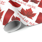 Cadeau Papier à souvenir du drapeau du Canada (Coin rond)