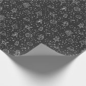 Cadeau Papier à thème spatial en noir (Coin)