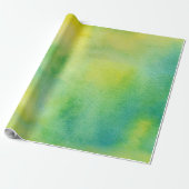 Cadeau Papier Abstrait à enveloppement jaune et vert (Déroulé)