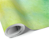 Cadeau Papier Abstrait à enveloppement jaune et vert (Coin rond)