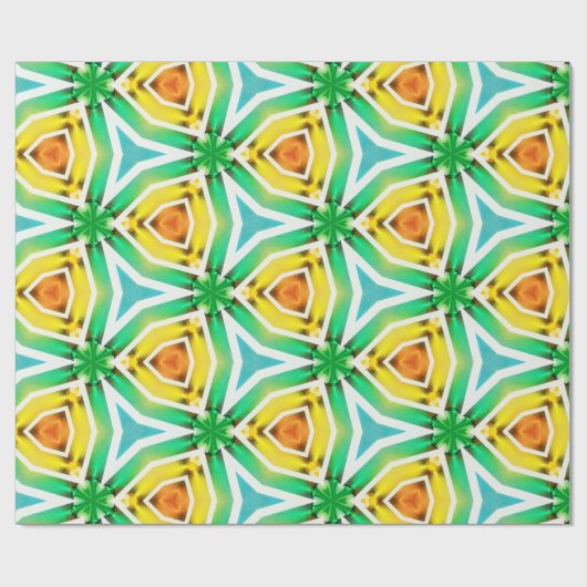 Cadeau Papier Abstrait jaune vert (Plat)