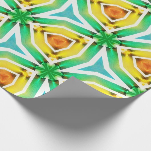 Cadeau Papier Abstrait jaune vert (Coin)