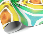 Cadeau Papier Abstrait jaune vert (Coin rond)