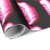 Cadeau papier abstrait rose et noir (Coin rond)