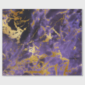 Cadeau Papier alu fluide marbré violet or (Plat)