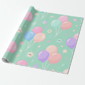 Cadeau Papier Anniversaire de enfant vert Pastel (Déroulé)