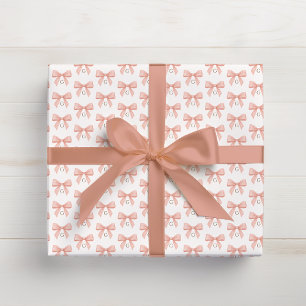 Cadeau Papier aquarelle à ruban rose Monogramme