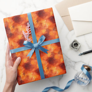 Cadeau Papier aquarelle abstrait orange et marron