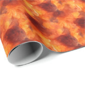 Cadeau Papier aquarelle abstrait orange et marron (Coin rond)