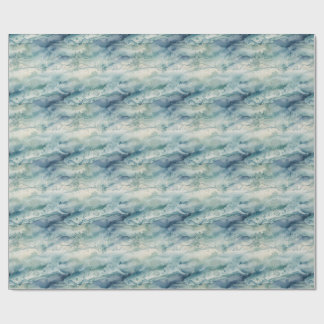 Cadeau Papier Aquarelle Abstraite Océan Côté Bleu Esthéti