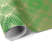 Cadeau Papier arabe d'enveloppe d'or mussif de vert (Coin rond)