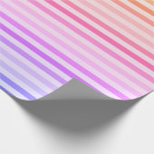 Cadeau Papier arc-en-ciel rayé tons chauds (Coin)