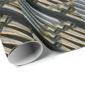 Cadeau Papier argenté de tuyaux d'organe (Coin rond)